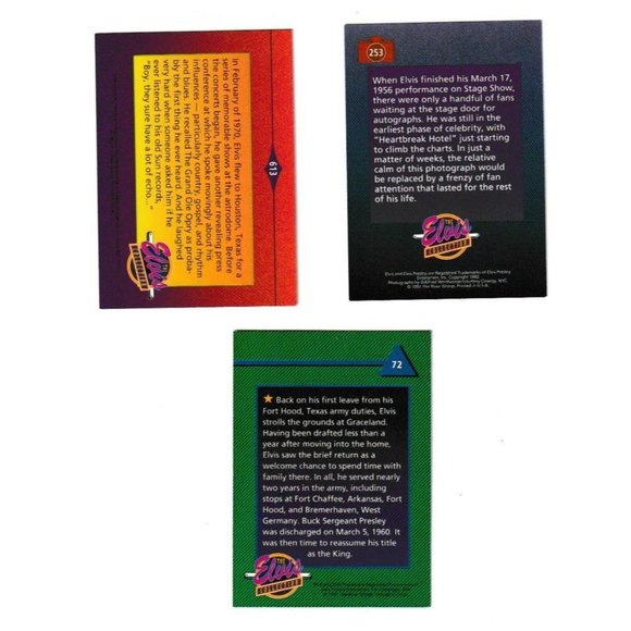 Vintage Elvis Presley Trading Cards from 1992 USA Printed Collection #253 #72 - Picture 9 of 16